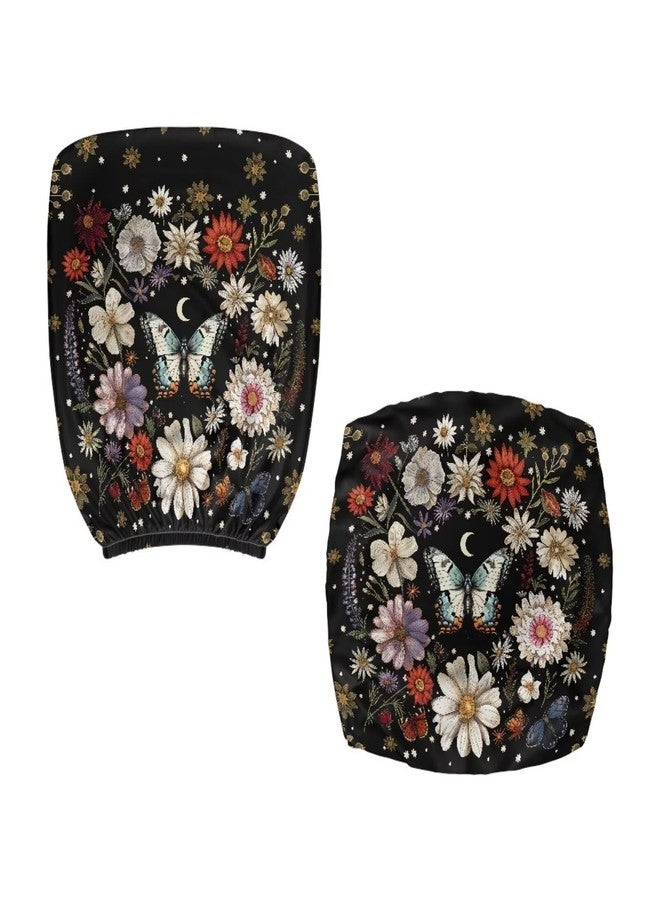 Talayituse Butterfly Daisy Moon Print Office Chair Cover Stretchable Desk Chair Cover Thick Chair Seat Cover Computer Chair Covers Slipcover for Universal Office Chair - Image 2